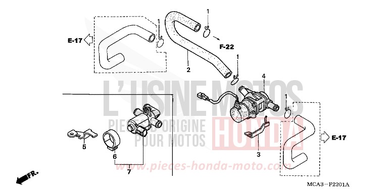 VALVE INJECTION D'AIR de Gold Wing NOVA BLUE METALLIC (PB356B) de 2005